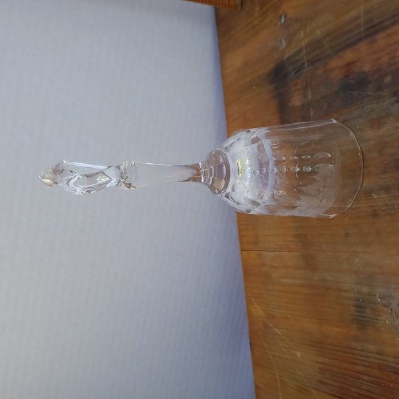 CRYSTAL BELL Dinner Bell Etched with SANTA Sleigh Christmas Winter Holiday - Picture 2 of 5